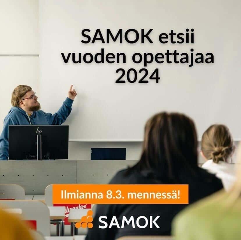Suomen opiskelijakuntien liitto SAMOK etsii vuoden opettajaa – ilmoita ehdokkaasi OSAKOlle 8.3. mennessä