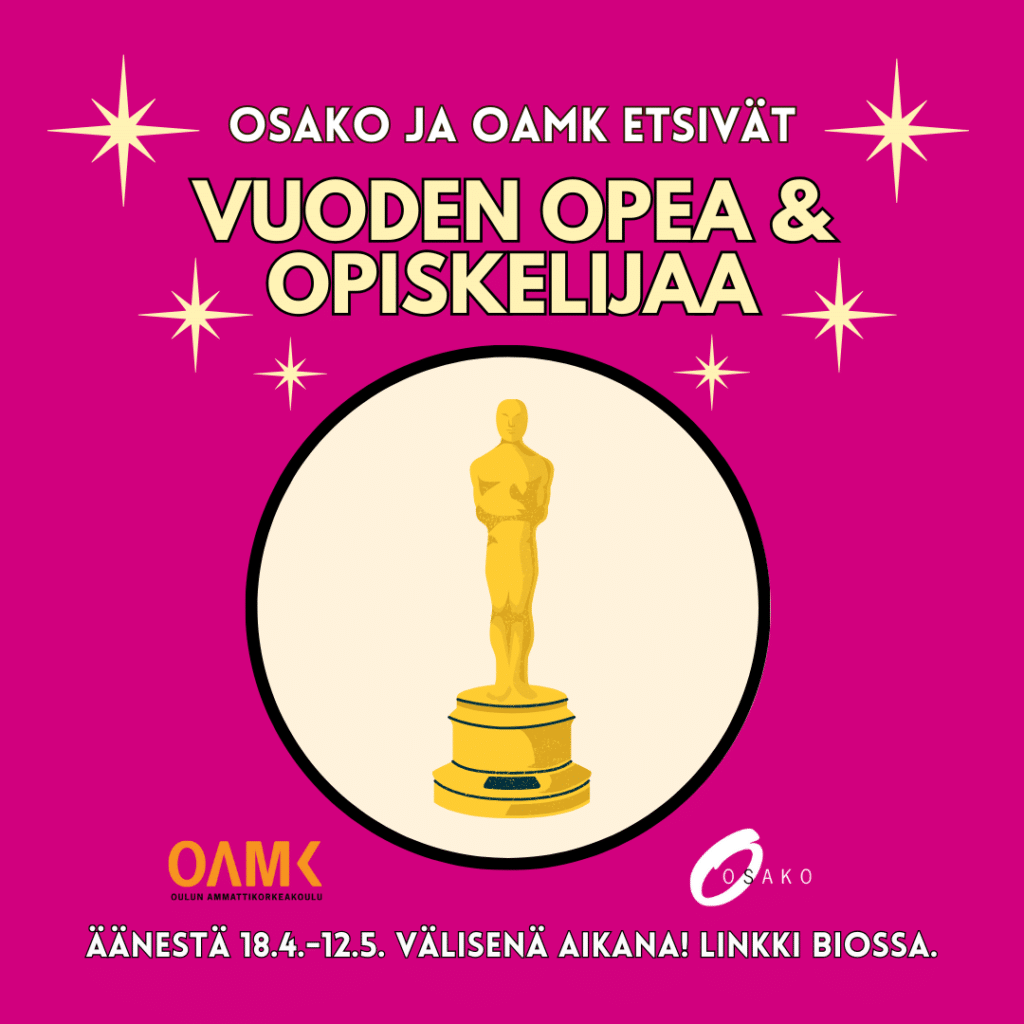 It’s time to vote for Oamk’s student & teacher of the year!