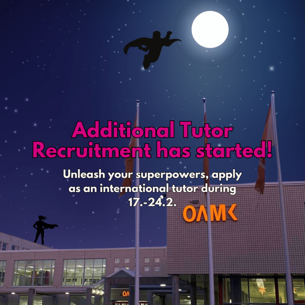 Additional round for tutor recruitment starts today – apply by 24.2.