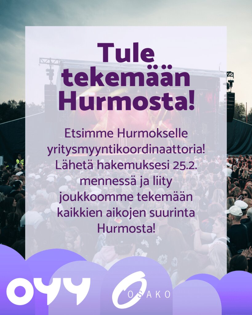 Avoin työpaikka: Hurmoksen yritysmyyntikoordinaattori