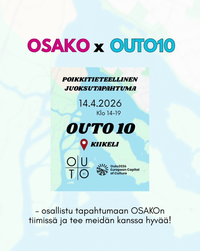 Osallistu Outo 10 -hyväntekeväisyysjuoksuun OSAKOn kanssa, ilmoittautuminen tiimiin päättyy 6.4.