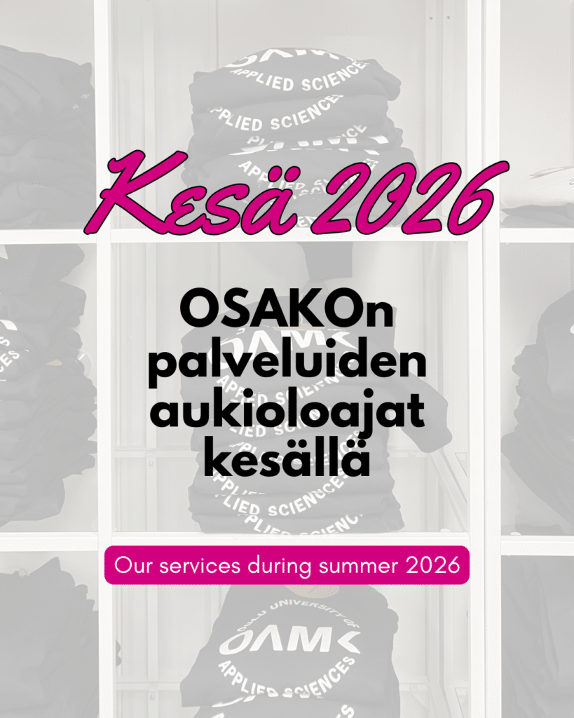 OSAKOn kesän aukioloajat 2026